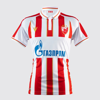 FC Red Star jersey 2022/2023 - red-white, with personalization, Macron-1