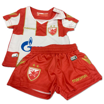 Macron baby kit red-white jersey and shorts 18/19