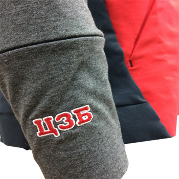 Red-grey 1/4 zip hoodie-2