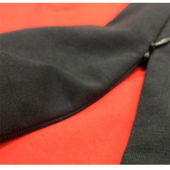 Red-grey 1/4 zip hoodie-3