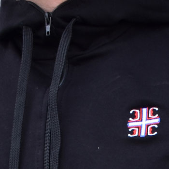 Black tracksuit Serbia with hoodie and knitted 4S-1