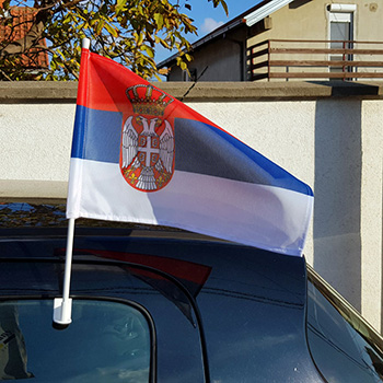 Flag of Serbia for a car with a carrier-3