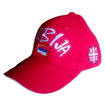 Red cap Serbia inscription-1