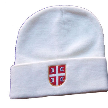 White winter cap Serbia - double