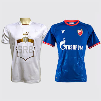 Red Star - Serbia kit III: blue Red Star jersey and white Serbia jersey