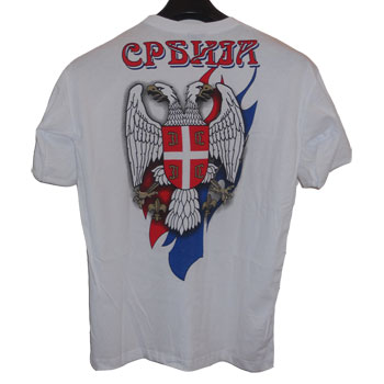 T shirt Serbia eagle - white