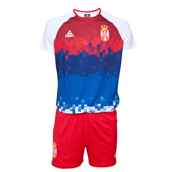 Peak training men`s jersey and shorts of volleyball team Serbia in white 