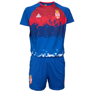 Peak training men`s jersey and shorts of volleyball team Serbia in blue