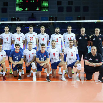 Official Peak volleyball jersey and shorts of Serbia in white-1