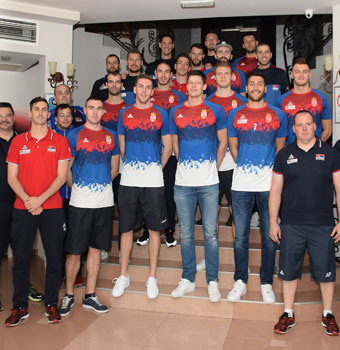 Peak training men`s jersey and shorts of volleyball team Serbia in blue-1