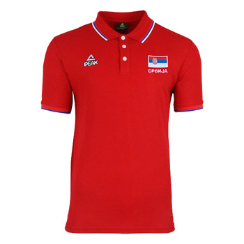 Peak Serbia national basketball team polo shirt 19/20 - red