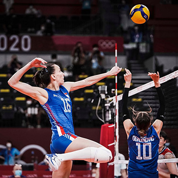 Official Peak volleyball jersey and shorts of Serbia female 2021/22 - blue-1