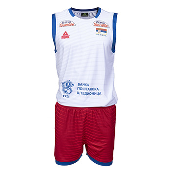 Official Peak volleyball jersey and shorts of Serbia male new - white
