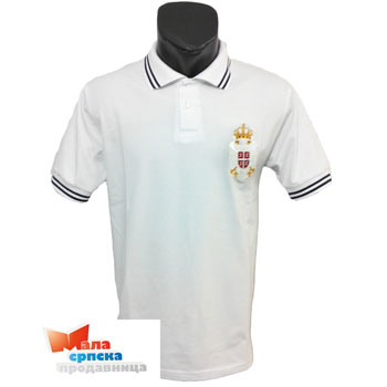 Polo majica Srbija - bela