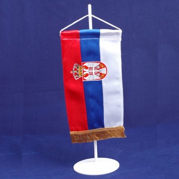 Small Serbian flag with stand