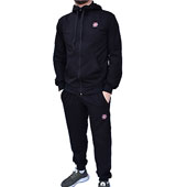 Black tracksuit Serbia with hoodie and knitted 4S