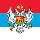 Saten flag Montenegro 100 cm x 100 cm - double with resamples