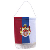 Table flag of Serbia with ceremonial emblem