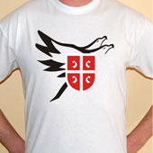 T-shirt with a stylized coat of arms of Serbia