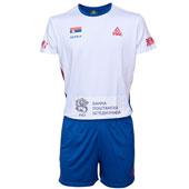 Official Peak volleyball jersey and shorts of Serbia in white