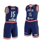 Peak Serbia national basketball team jersey 2023  with personalization - blue