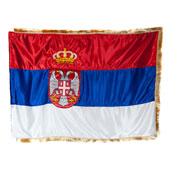 Saten flag Serbia 120 cm x 80 cm - double with resamples