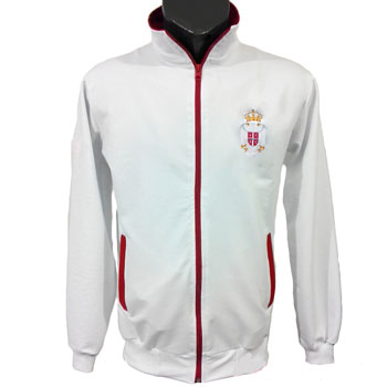 White zip tracksuit Serbia - top