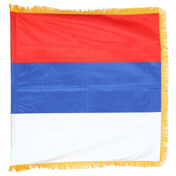 Satenska narodna zastava Srbija 100 x 100 cm - dupla sa resama