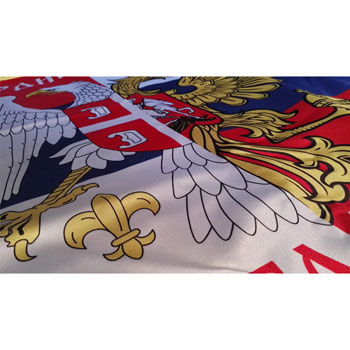 Saten flag Serbia Russia 120 cm x 80 cm - double with resamples-1
