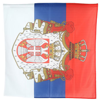 Mesh flag Serbia festive coat of arms 100 cm x 100 cm -1