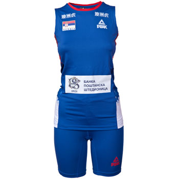 Peak women jersey of Serbia volleyball team in blue color
