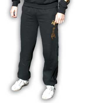 Serbia track suit - black - pants (golden print)-1