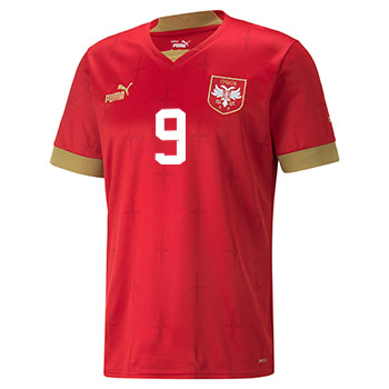 Kids Puma Serbia home jersey for WC in Qatar 2022 with personalization-1