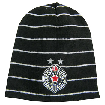 Black striped winter cap FC Partizan 2035