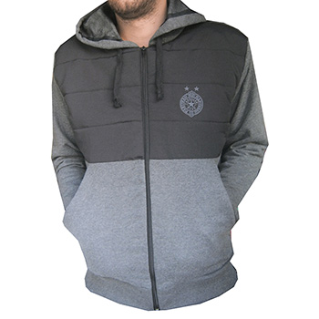 Gray zip hooded padded sweatshirt FC Partizan 2191