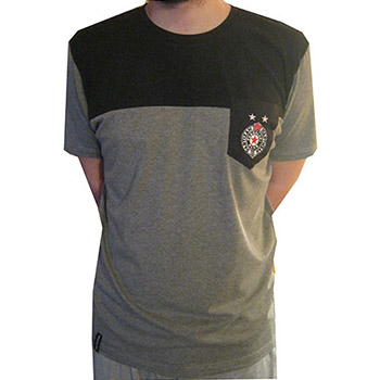 Sivo-crna majica sa džepom FK Partizan 2198