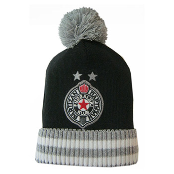 Kids winter cap with render and pom-pom FC Partizan 2428