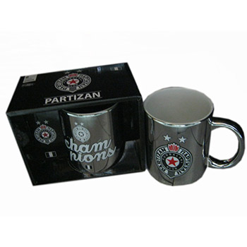 Metallic silver coffee mug 