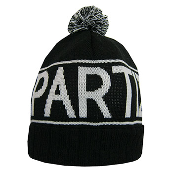 Black winter cap with pom-pom FC Partizan 2835