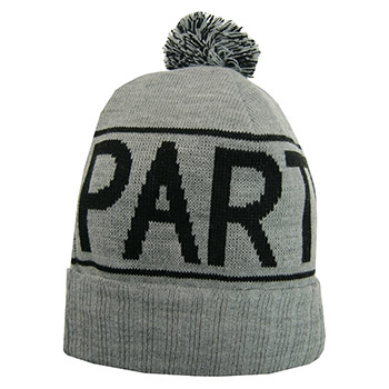 Gray winter cap with pom-pom FC Partizan 2835
