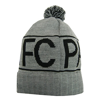 Gray winter cap with pom-pom FC Partizan 2835-1