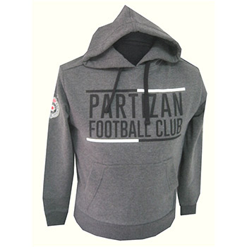 Kids gray hooded sweatshirt FC Partizan (size 8-14) 3401