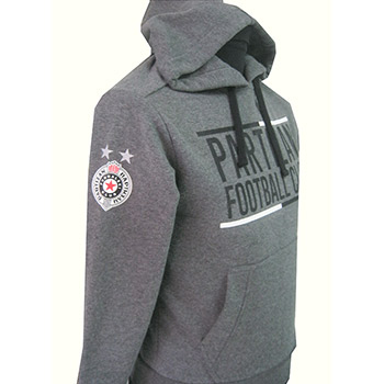 Kids gray hooded sweatshirt FC Partizan (size 8-14) 3401-1