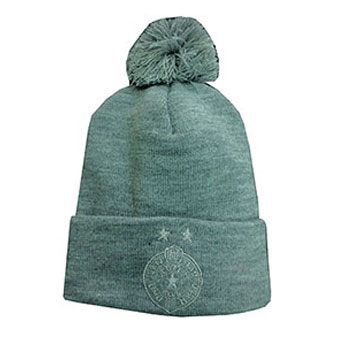 Grey winter cap with pom-pom 2848