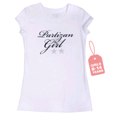 Womens kids T shirt '2 stars' - white