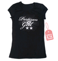 Womens kids T shirt '2 stars' - black