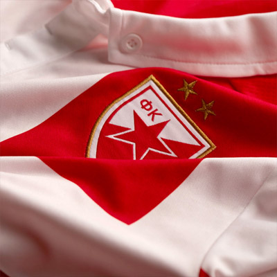 Puma red and white FCRS jersey 2014/15 with print-1 Puma red and white FCRS jersey 2014/15 with print-1