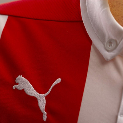 Puma red and white FCRS jersey 2014/15 with print-2 Puma red and white FCRS jersey 2014/15 with print-2