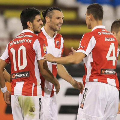 Puma red and white FCRS jersey 2014/15 with print Puma red and white FCRS jersey 2014/15 with print