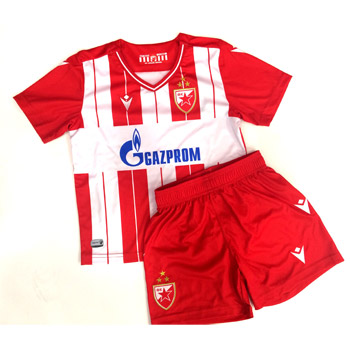 Macron kids kit red-white jersey and 